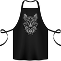 A Mandala Art Fox Tribal Cotton Apron 100% Organic Black