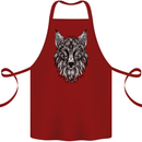 A Mandala Art Fox Tribal Cotton Apron 100% Organic Maroon