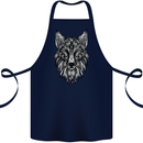 A Mandala Art Fox Tribal Cotton Apron 100% Organic Navy Blue