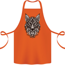 A Mandala Art Fox Tribal Cotton Apron 100% Organic Orange