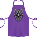 A Mandala Art Fox Tribal Cotton Apron 100% Organic Purple