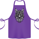 A Mandala Art Fox Tribal Cotton Apron 100% Organic Purple