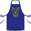 A Mandala Art Fox Tribal Cotton Apron 100% Organic Royal Blue