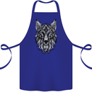 A Mandala Art Fox Tribal Cotton Apron 100% Organic Royal Blue