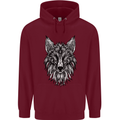 A Mandala Art Fox Tribal Mens 80% Cotton Hoodie Maroon