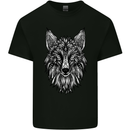 A Mandala Art Fox Tribal Mens Cotton T-Shirt Tee Top Black