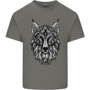 A Mandala Art Fox Tribal Mens Cotton T-Shirt Tee Top Charcoal