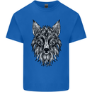 A Mandala Art Fox Tribal Mens Cotton T-Shirt Tee Top Royal Blue