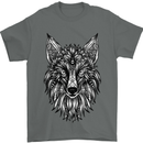 A Mandala Art Fox Tribal Mens T-Shirt 100% Cotton Charcoal