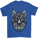 A Mandala Art Fox Tribal Mens T-Shirt 100% Cotton Royal Blue