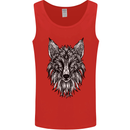 A Mandala Art Fox Tribal Mens Vest Tank Top Red