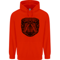 A Mandala Turtle Head Tribal Tortoise Childrens Kids Hoodie Bright Red