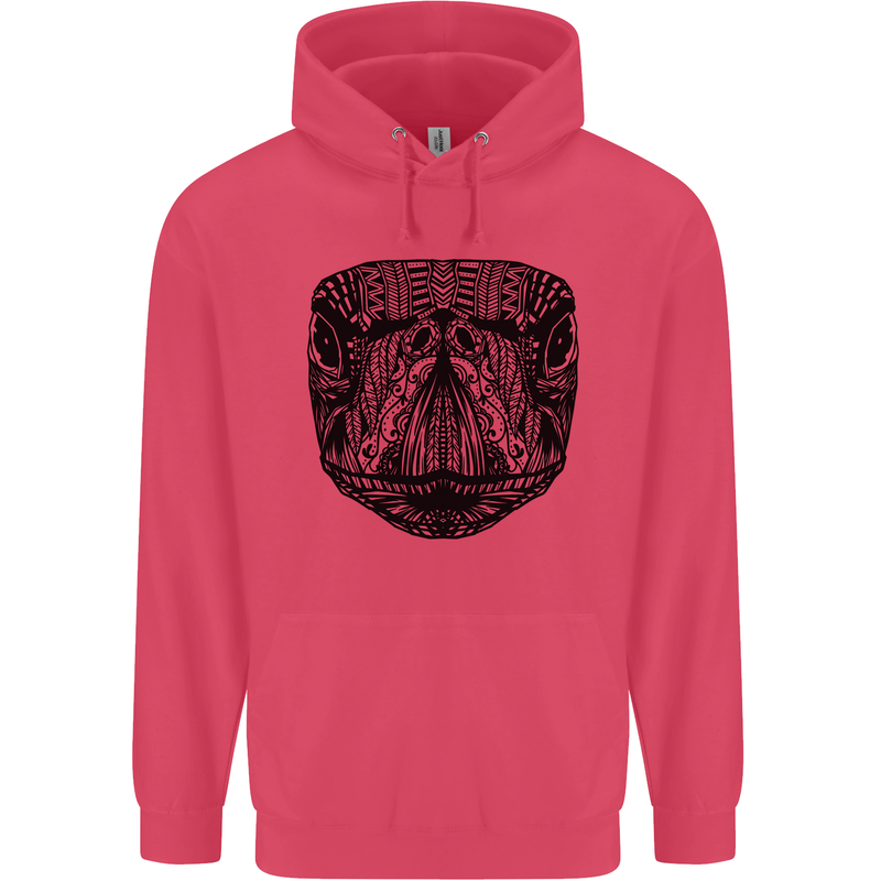 A Mandala Turtle Head Tribal Tortoise Childrens Kids Hoodie Heliconia