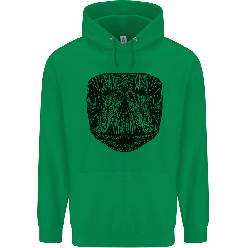 A Mandala Turtle Head Tribal Tortoise Childrens Kids Hoodie Irish Green