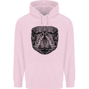 A Mandala Turtle Head Tribal Tortoise Childrens Kids Hoodie Light Pink