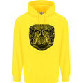 A Mandala Turtle Head Tribal Tortoise Childrens Kids Hoodie Yellow