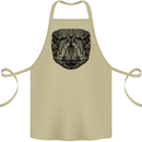 A Mandala Turtle Head Tribal Tortoise Cotton Apron 100% Organic Khaki
