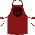 A Mandala Turtle Head Tribal Tortoise Cotton Apron 100% Organic Maroon