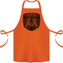 A Mandala Turtle Head Tribal Tortoise Cotton Apron 100% Organic Orange