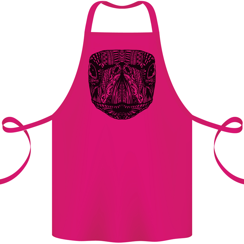 A Mandala Turtle Head Tribal Tortoise Cotton Apron 100% Organic Pink
