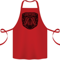 A Mandala Turtle Head Tribal Tortoise Cotton Apron 100% Organic Red
