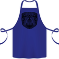 A Mandala Turtle Head Tribal Tortoise Cotton Apron 100% Organic Royal Blue