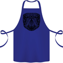 A Mandala Turtle Head Tribal Tortoise Cotton Apron 100% Organic Royal Blue