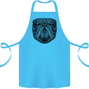 A Mandala Turtle Head Tribal Tortoise Cotton Apron 100% Organic Turquoise