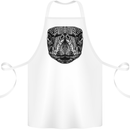 A Mandala Turtle Head Tribal Tortoise Cotton Apron 100% Organic White
