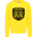 A Mandala Turtle Head Tribal Tortoise Kids Sweatshirt Jumper Yellow