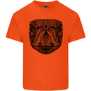 A Mandala Turtle Head Tribal Tortoise Kids T-Shirt Childrens Orange