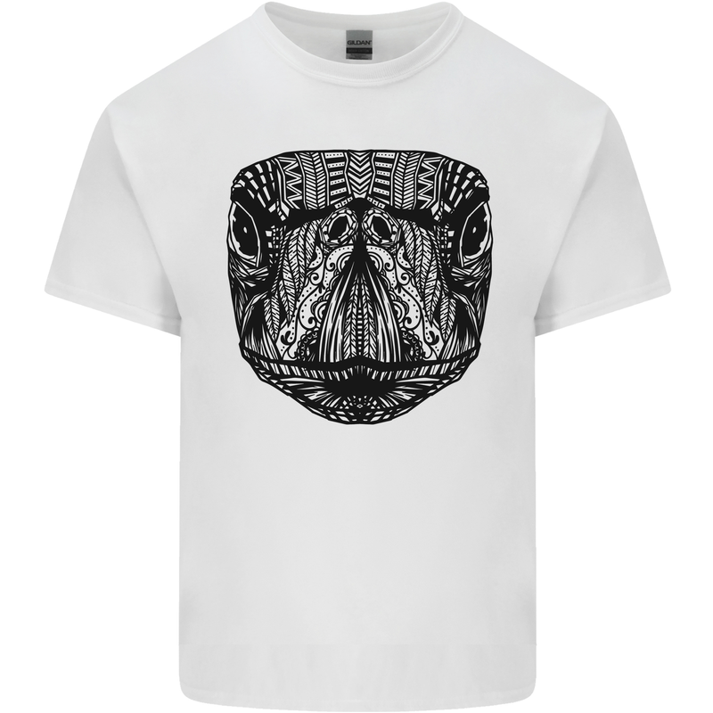 A Mandala Turtle Head Tribal Tortoise Kids T-Shirt Childrens White