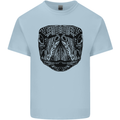 A Mandala Turtle Head Tribal Tortoise Mens Cotton T-Shirt Tee Top Light Blue