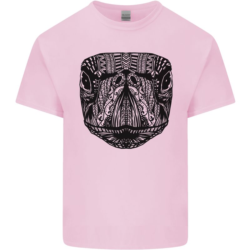 A Mandala Turtle Head Tribal Tortoise Mens Cotton T-Shirt Tee Top Light Pink