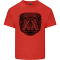 A Mandala Turtle Head Tribal Tortoise Mens Cotton T-Shirt Tee Top Red