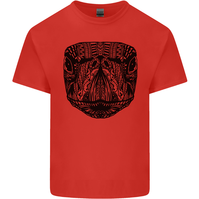 A Mandala Turtle Head Tribal Tortoise Mens Cotton T-Shirt Tee Top Red