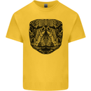 A Mandala Turtle Head Tribal Tortoise Mens Cotton T-Shirt Tee Top Yellow