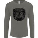 A Mandala Turtle Head Tribal Tortoise Mens Long Sleeve T-Shirt Charcoal