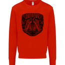 A Mandala Turtle Head Tribal Tortoise Mens Sweatshirt Jumper Bright Red