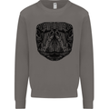 A Mandala Turtle Head Tribal Tortoise Mens Sweatshirt Jumper Charcoal