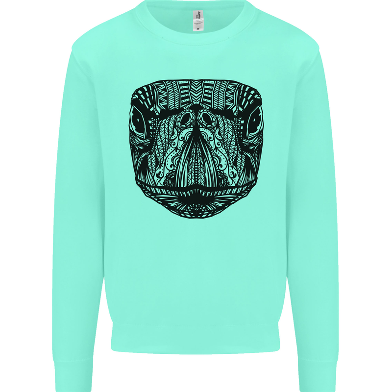 A Mandala Turtle Head Tribal Tortoise Mens Sweatshirt Jumper Peppermint