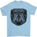 A Mandala Turtle Head Tribal Tortoise Mens T-Shirt 100% Cotton Light Blue