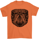 A Mandala Turtle Head Tribal Tortoise Mens T-Shirt 100% Cotton Orange