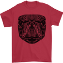 A Mandala Turtle Head Tribal Tortoise Mens T-Shirt 100% Cotton Red
