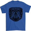 A Mandala Turtle Head Tribal Tortoise Mens T-Shirt 100% Cotton Royal Blue