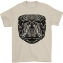 A Mandala Turtle Head Tribal Tortoise Mens T-Shirt 100% Cotton Sand