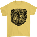 A Mandala Turtle Head Tribal Tortoise Mens T-Shirt 100% Cotton Yellow