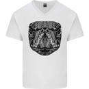 A Mandala Turtle Head Tribal Tortoise Mens V-Neck Cotton T-Shirt White