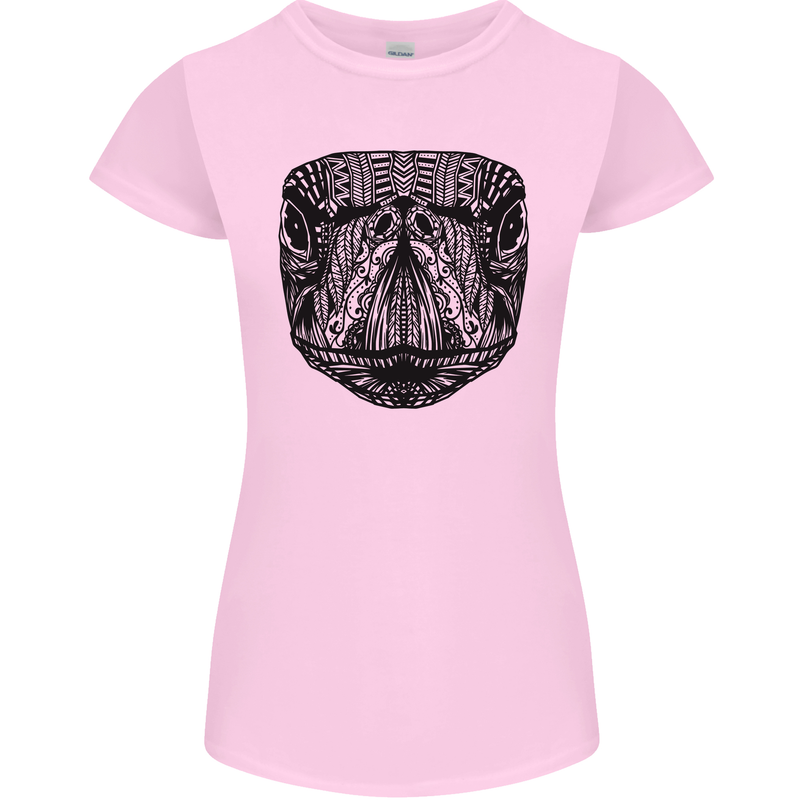 A Mandala Turtle Head Tribal Tortoise Womens Petite Cut T-Shirt Light Pink