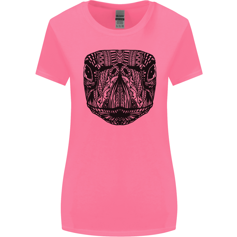 A Mandala Turtle Head Tribal Tortoise Womens Wider Cut T-Shirt Azalea